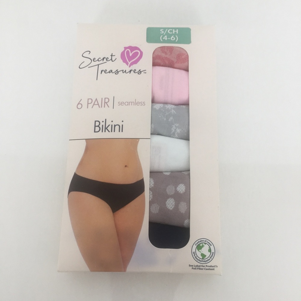 Secret Treasure Seamless Bikini Panties NEW 6 Pair Women’s Size S 4-6 Underwear